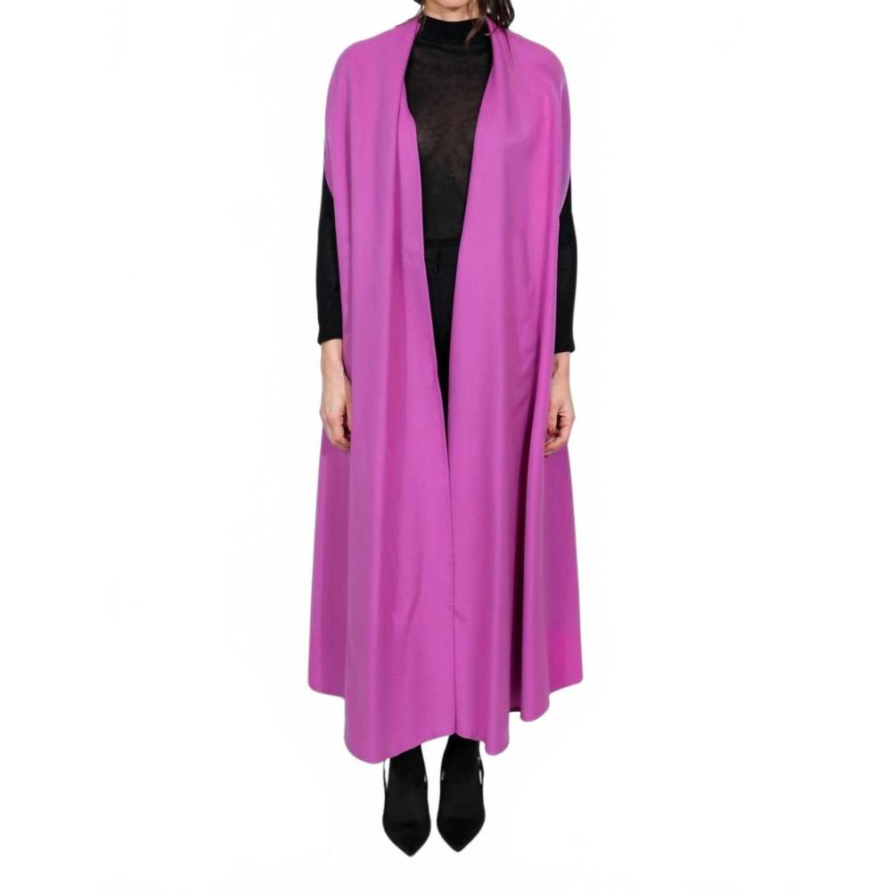 NEW VALENTINO floor length cape in vivid magenta